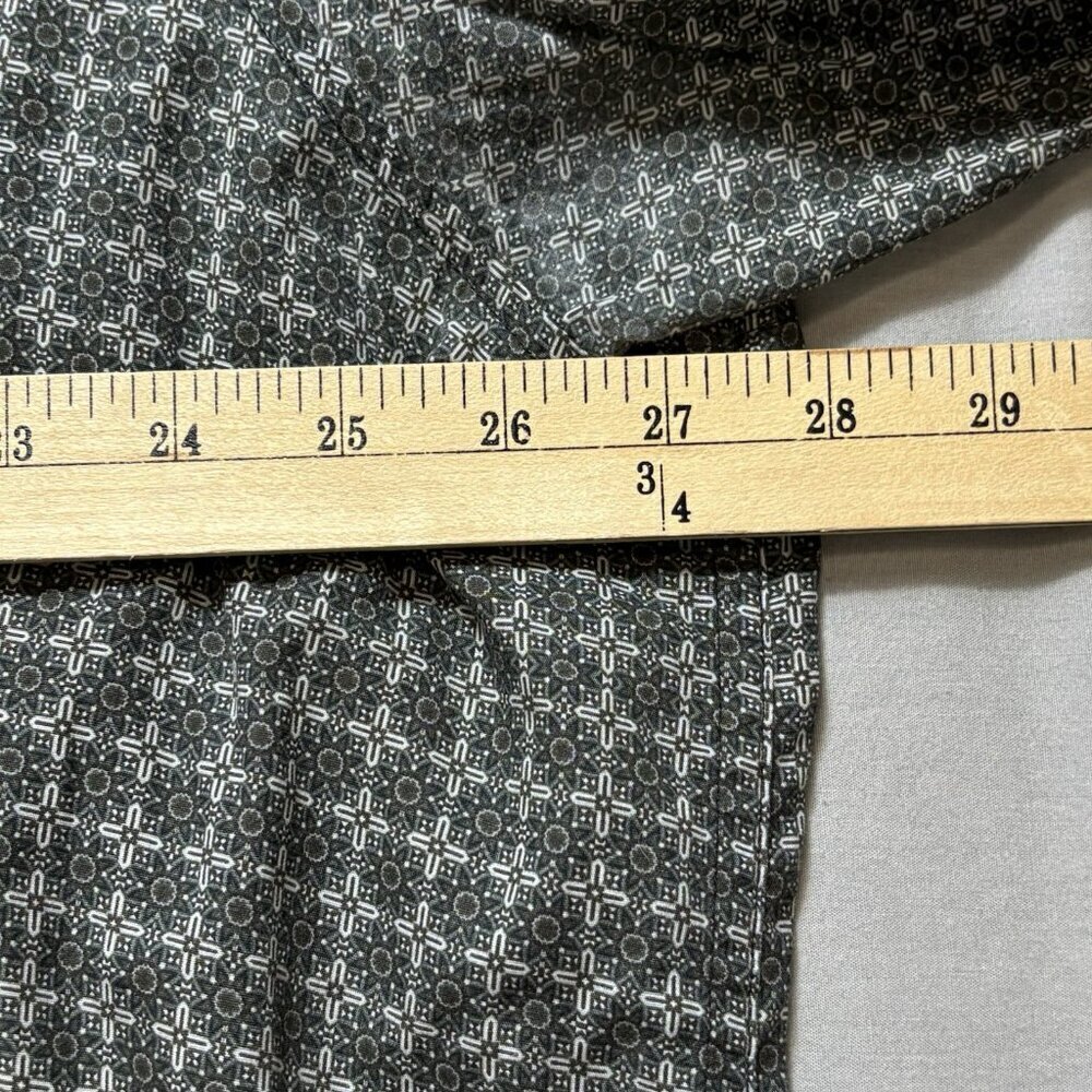 Robert Graham Mens 3XL Classic Flip Cuff Gray Geometric Check Button Up Shirt - Picture 6 of 7